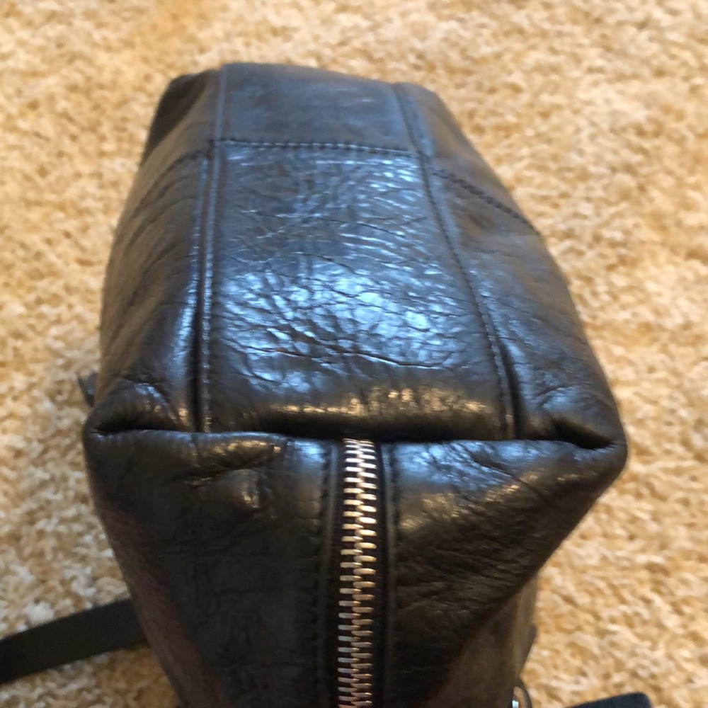 Francesco Biasia vintage black leather handbag with silver hardware - Picture 8 of 12